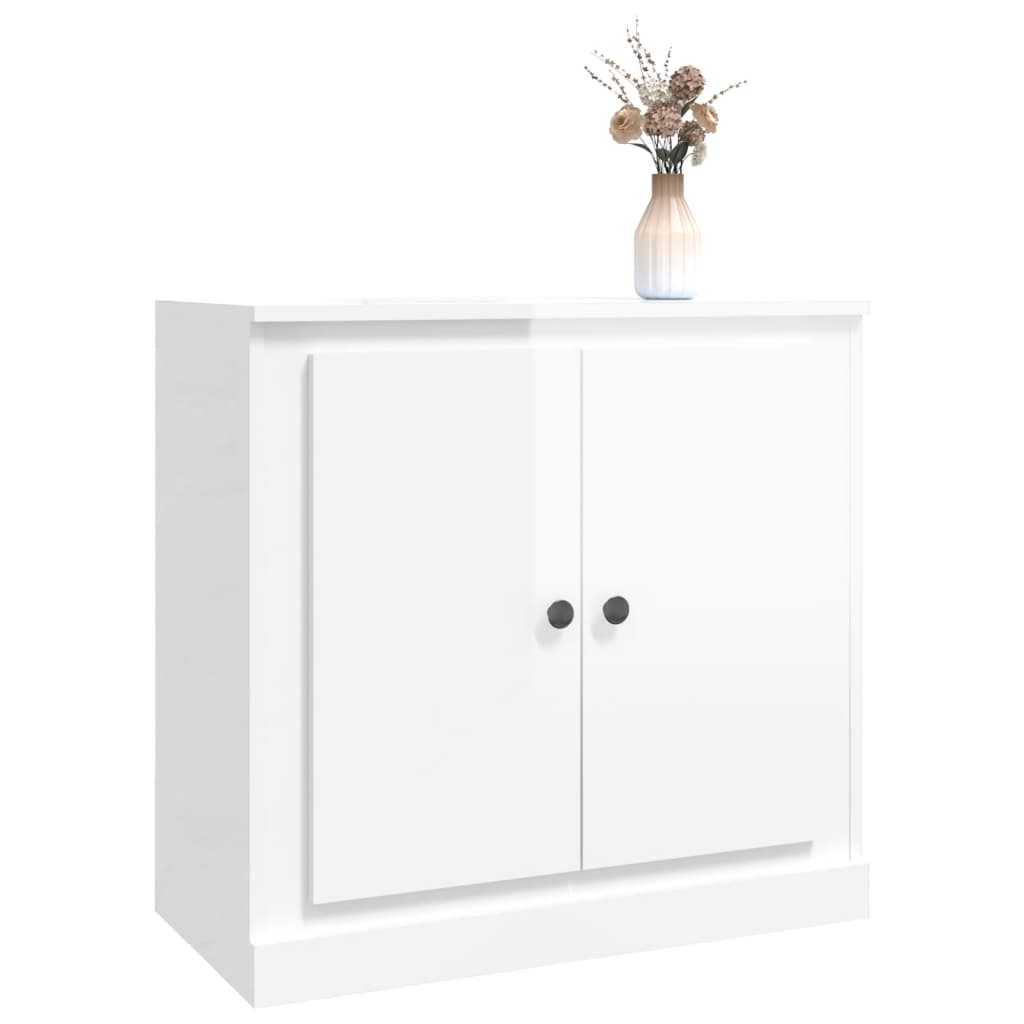 vidaXL Sideboard High Gloss White 70x35.5x67.5 cm Engineered Wood