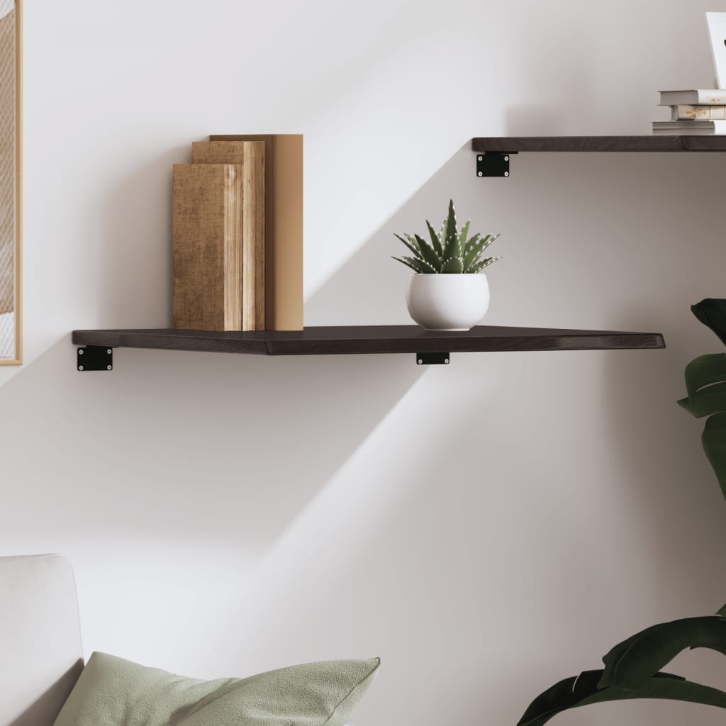 vidaXL Wall Shelf Dark Brown 60x60x2 cm Treated Solid Wood Oak