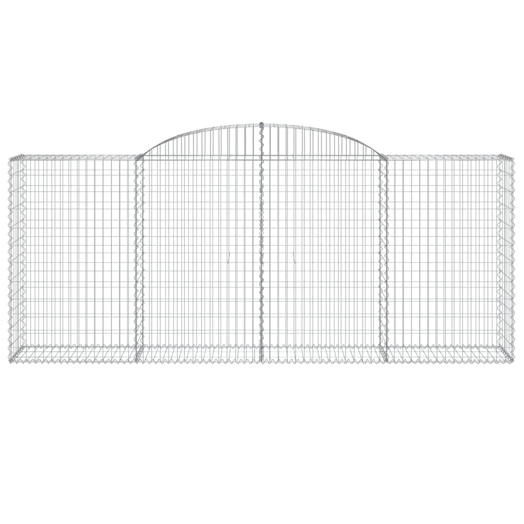 vidaXL Arched Gabion Baskets 4 pcs 300x50x120/140 cm Galvanised Iron