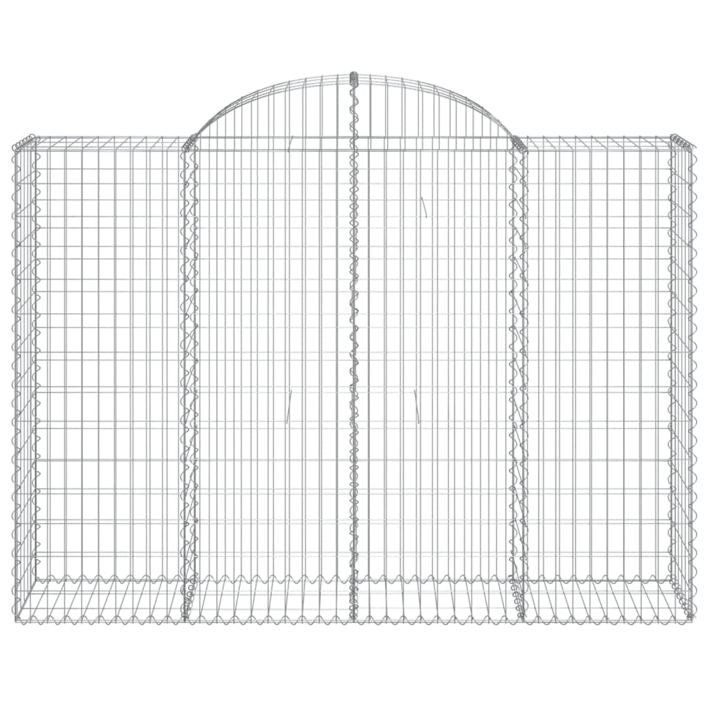 vidaXL Arched Gabion Baskets 4 pcs 200x50x140/160 cm Galvanised Iron