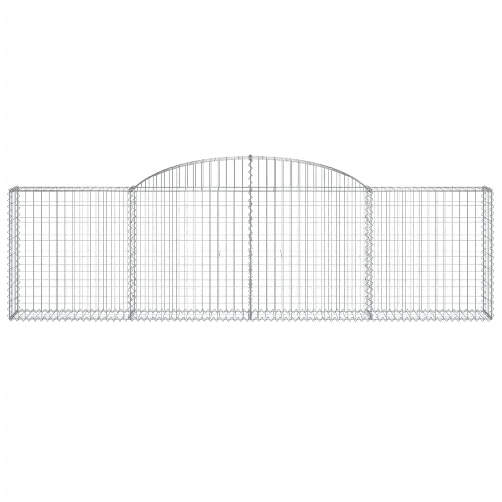 vidaXL Arched Gabion Baskets 4 pcs 300x30x80/100 cm Galvanised Iron