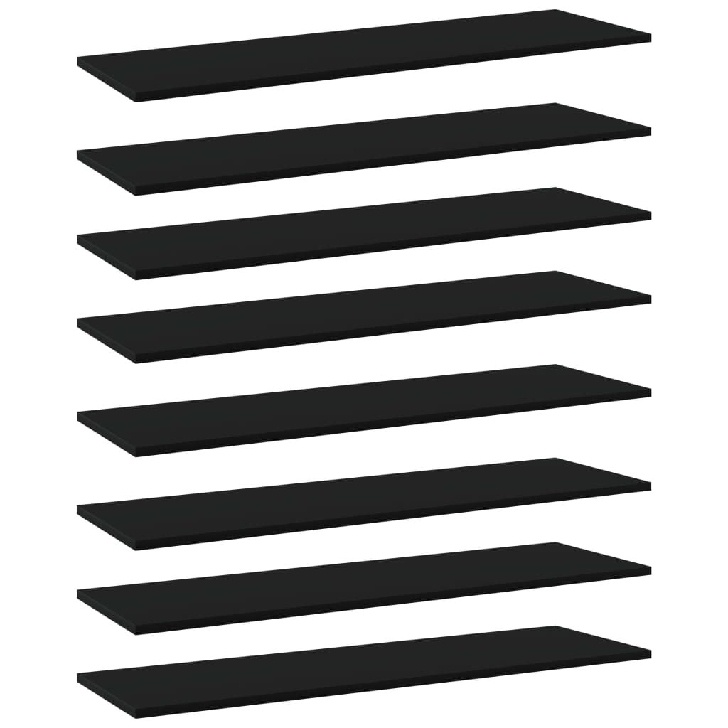 vidaXL Bookshelf Boards 8 pcs Black 100x30x1.5 cm Engineered Wood