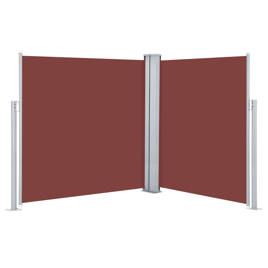 vidaXL Retractable Side Awning Brown 140x600 cm