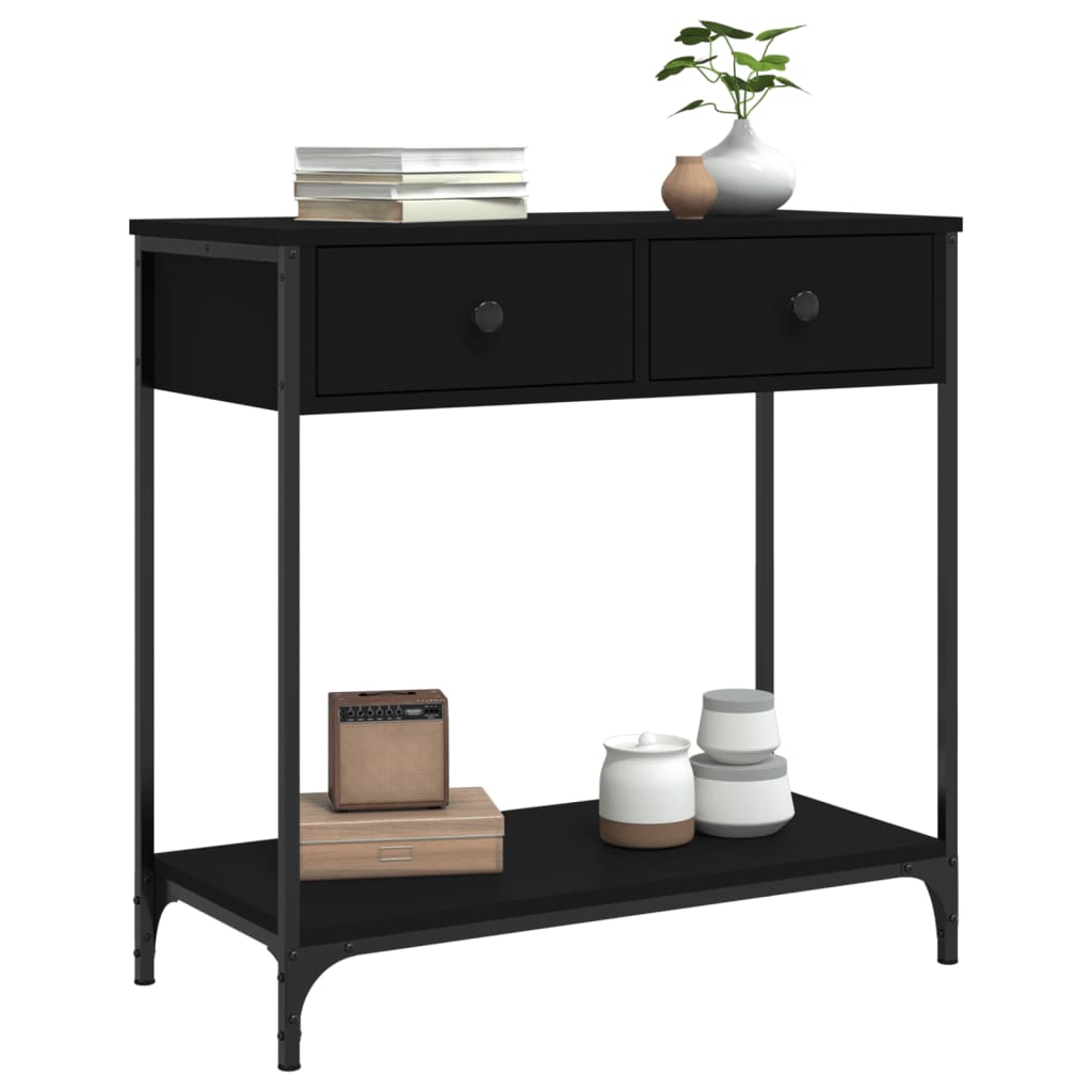 vidaXL Console Table Black 75x34.5x75 cm Engineered Wood