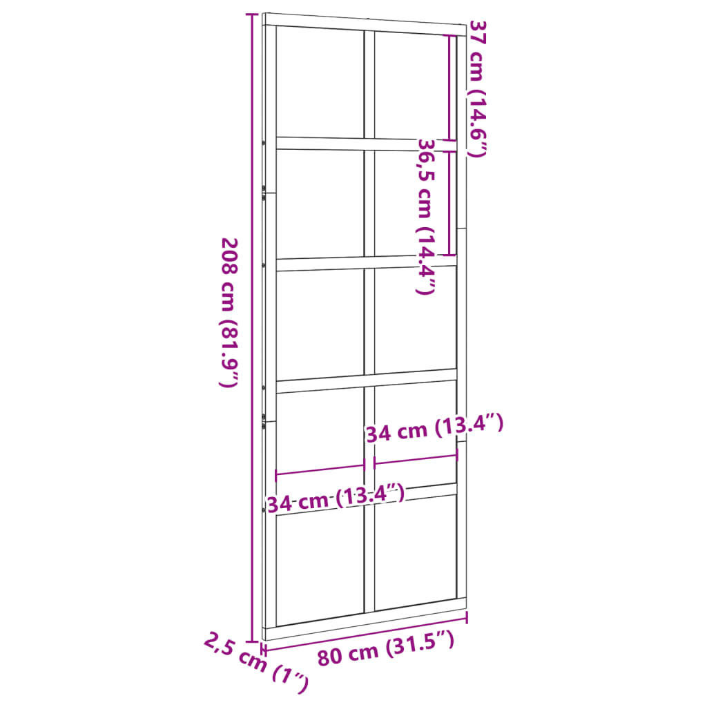 vidaXL Barn Door White 80x208 cm Solid Wood Pine