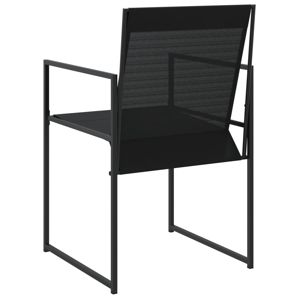 vidaXL Garden Chairs 4 pcs Black Steel and Textilene