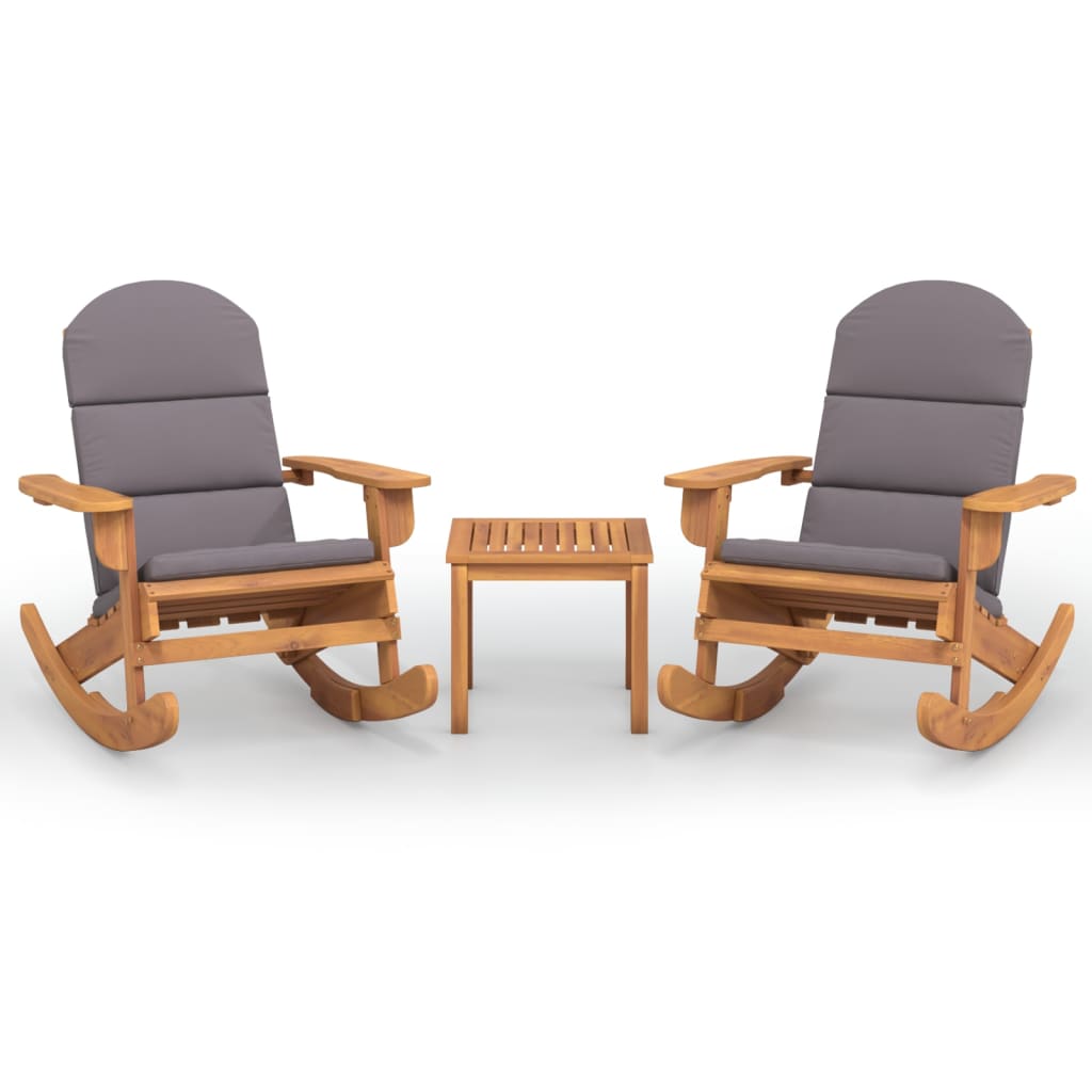 vidaXL 3 Piece Adirondack Garden Lounge Set Solid Wood Acacia