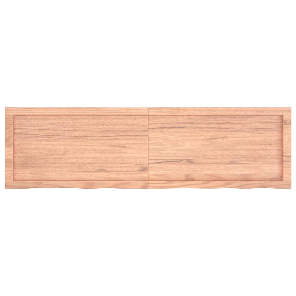 vidaXL Wall Shelf Light Brown 140x40x(2-4) cm Treated Solid Wood Oak