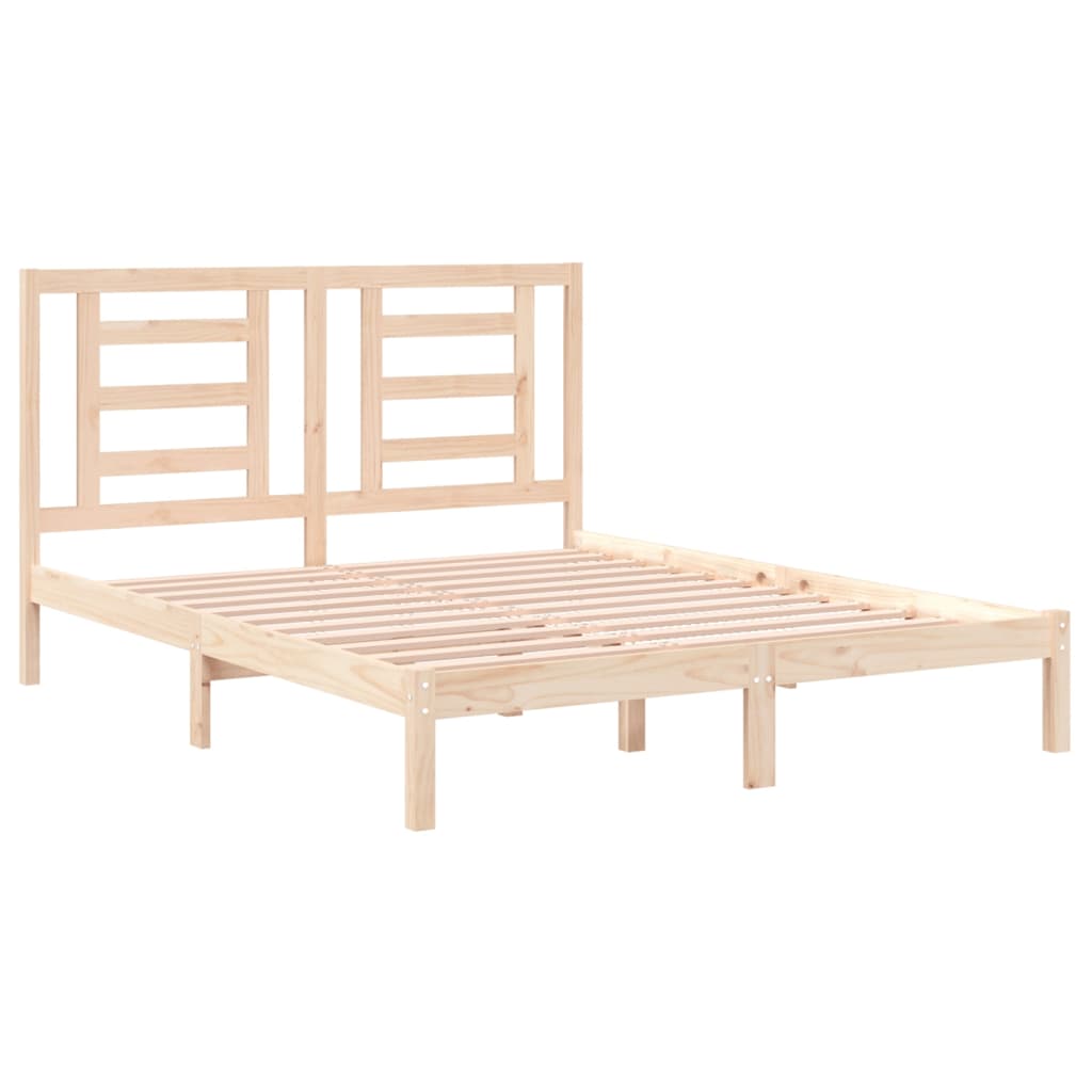 vidaXL Bed Frame without Mattress 150x200 cm King Size Solid Wood Pine