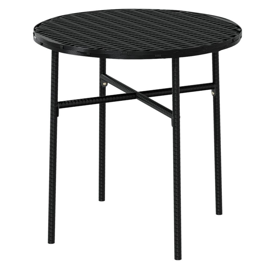 vidaXL 3 Piece Garden Dining Set Poly Rattan Black