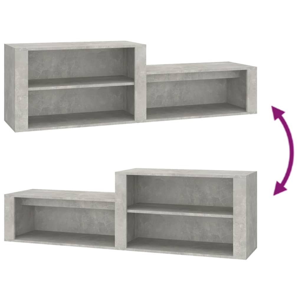 vidaXL Shoe Cabinet Concrete Grey 150x35x45 cm Engineered Wood