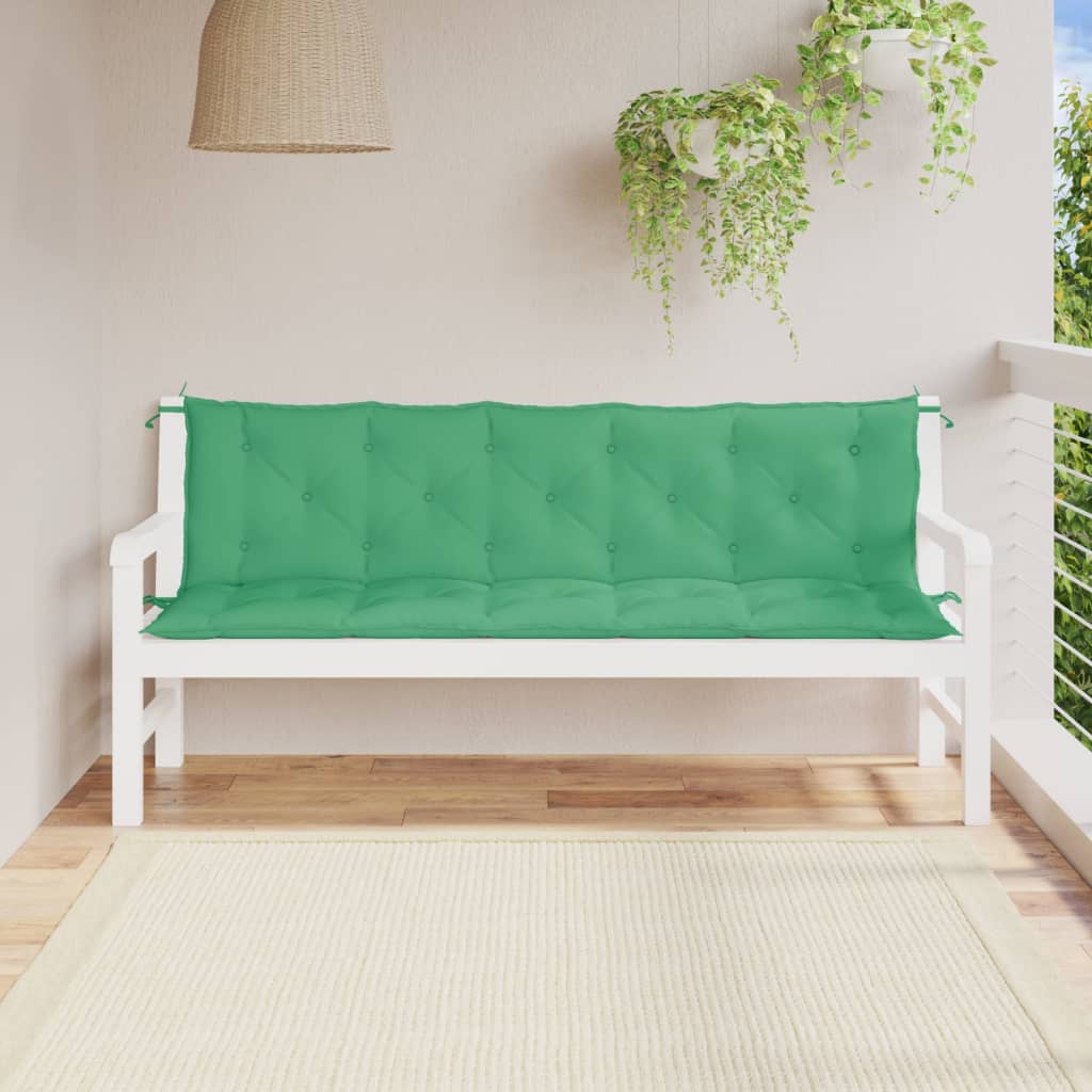 vidaXL Garden Bench Cushion Green 180x(50+50)x7cm Oxford Fabric