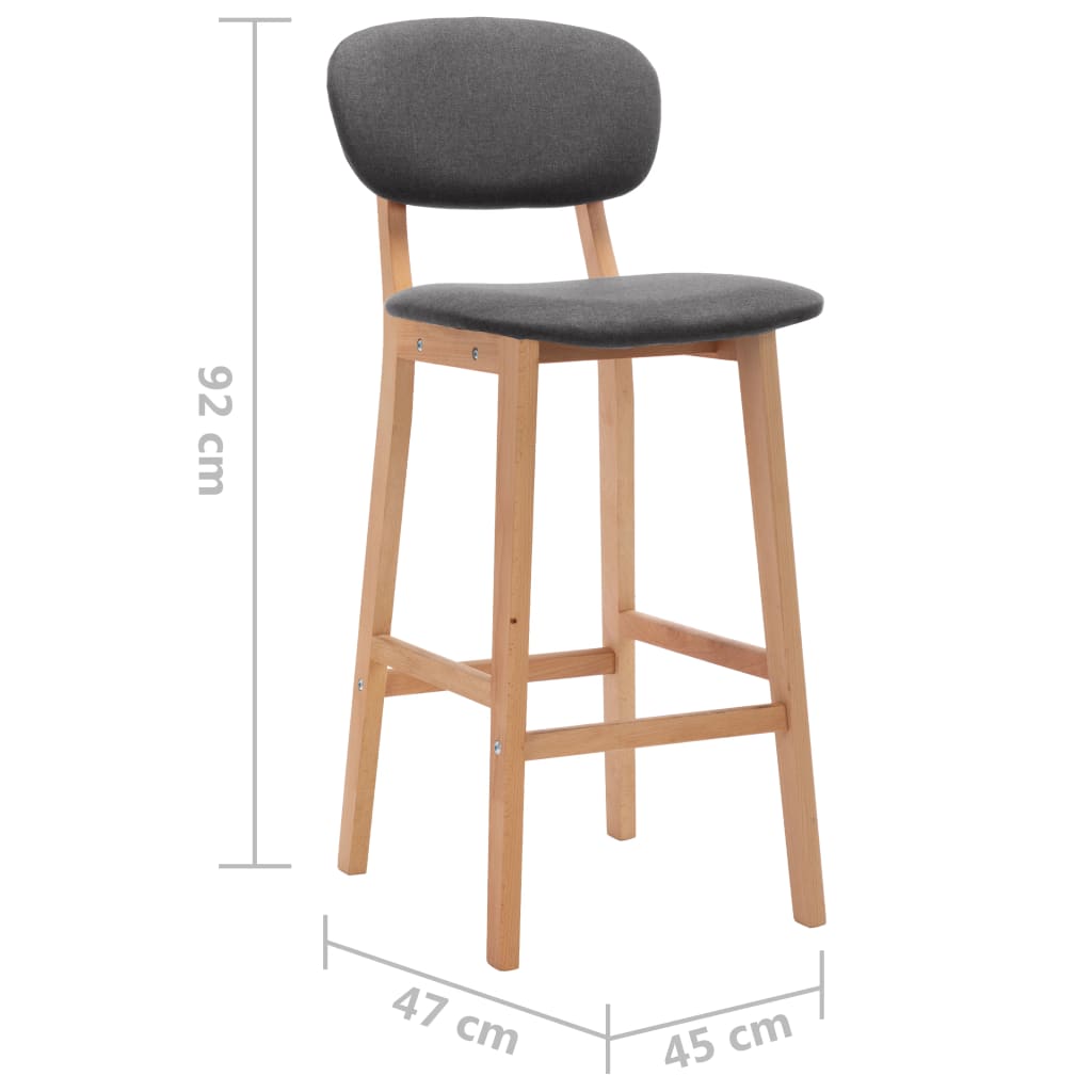 vidaXL Bar Stools 2 pcs Dark Grey Fabric