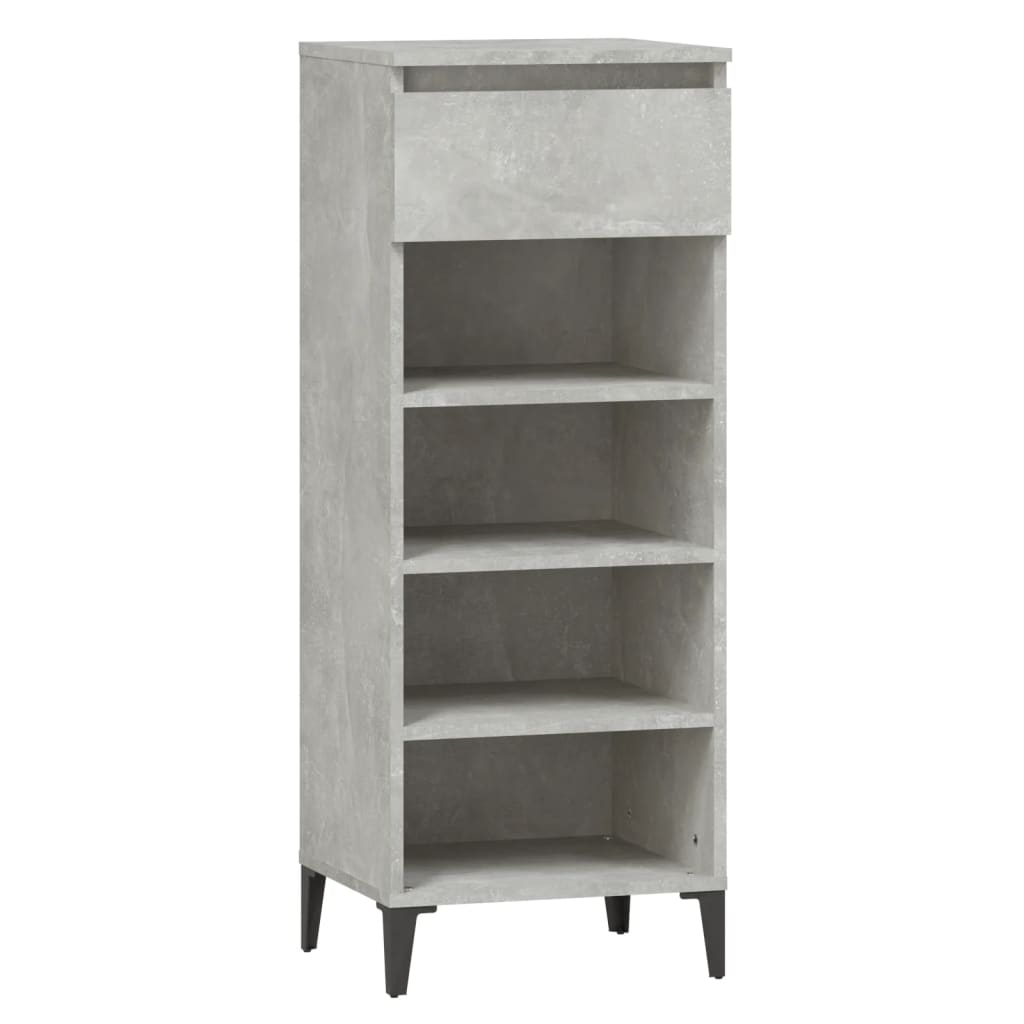 vidaXL Shoe Rack Concrete Grey 40x36x105 cm Engineered Wood