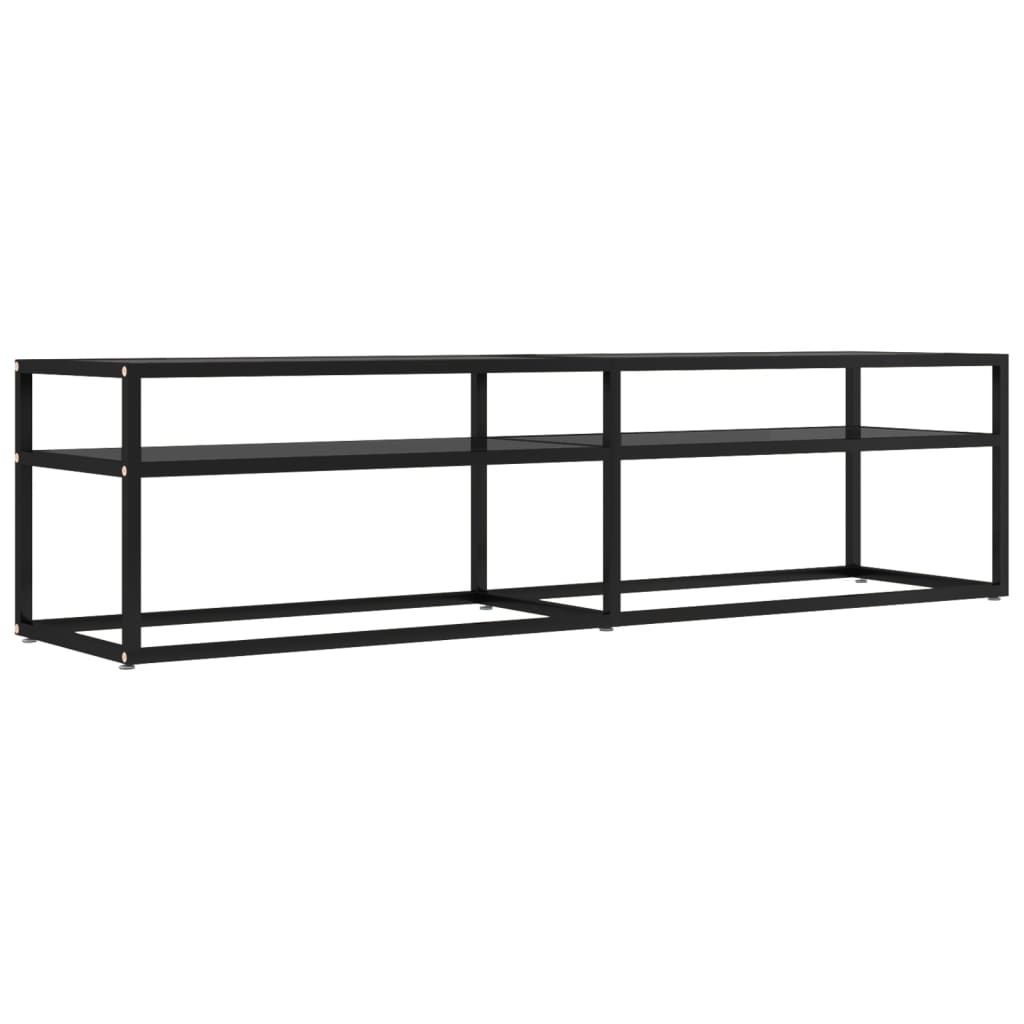 vidaXL TV Cabinet Black 160x40x40.5 cm Tempered Glass