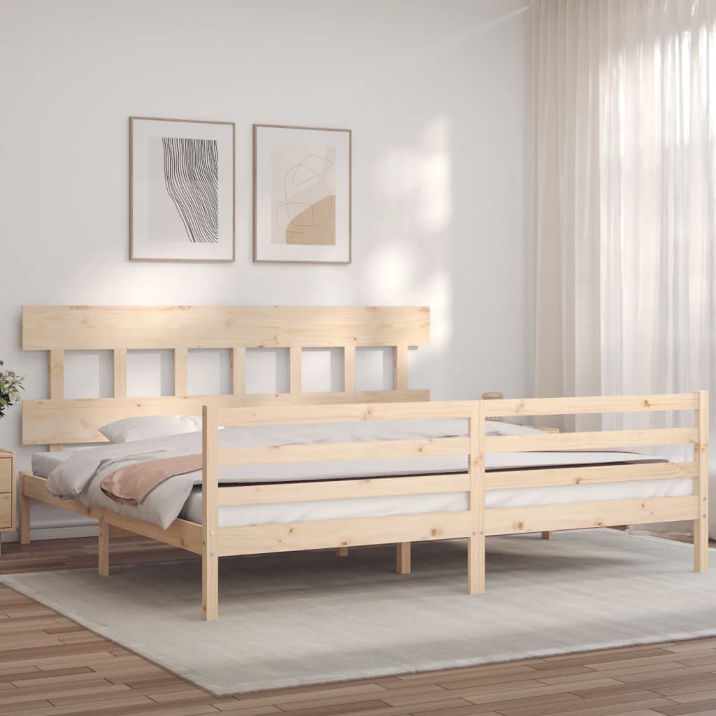 vidaXL Bed Frame without Mattress Super King Size Solid Wood