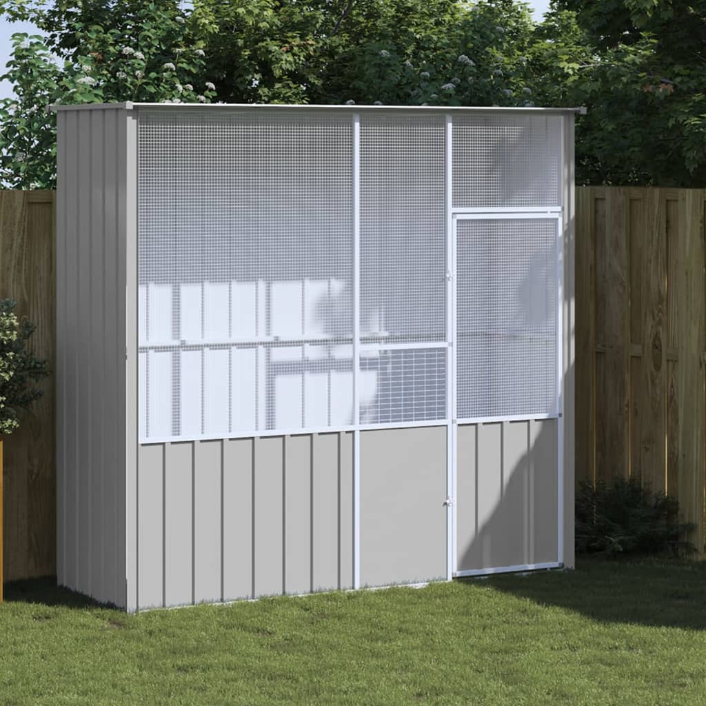 vidaXL Bird Cage Grey 215x78x200 cm Galvanised Steel