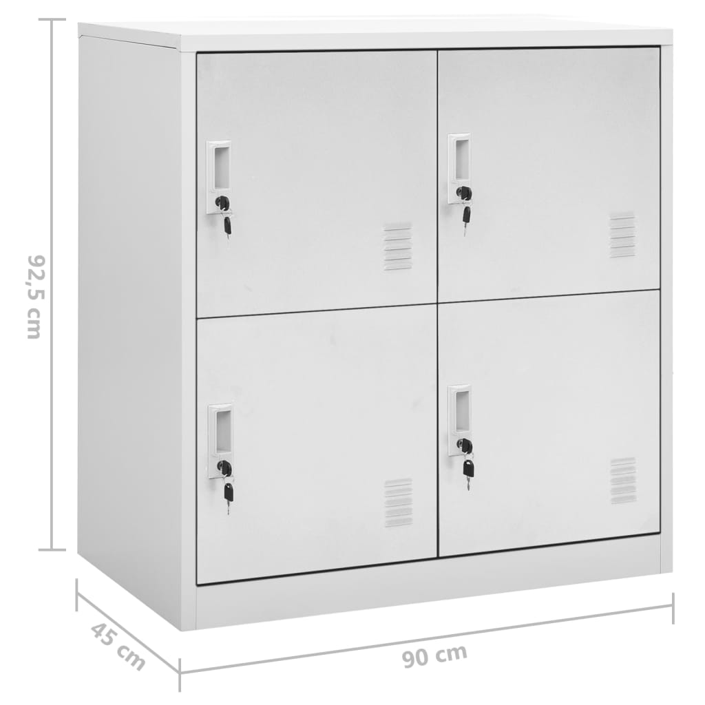 vidaXL Locker Cabinets 5 pcs Light Grey 90x45x92.5 cm Steel