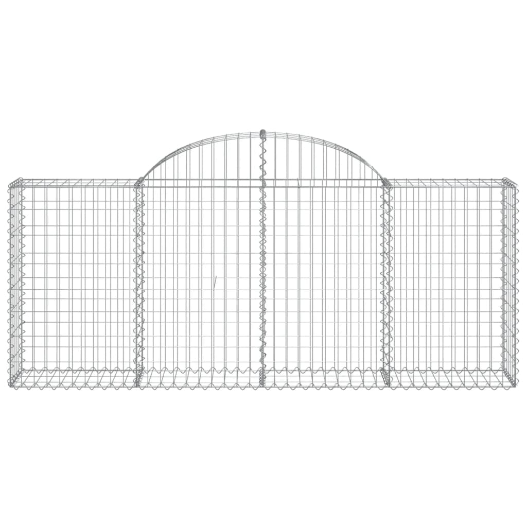 vidaXL Arched Gabion Basket 200x30x80/100 cm Galvanised Iron