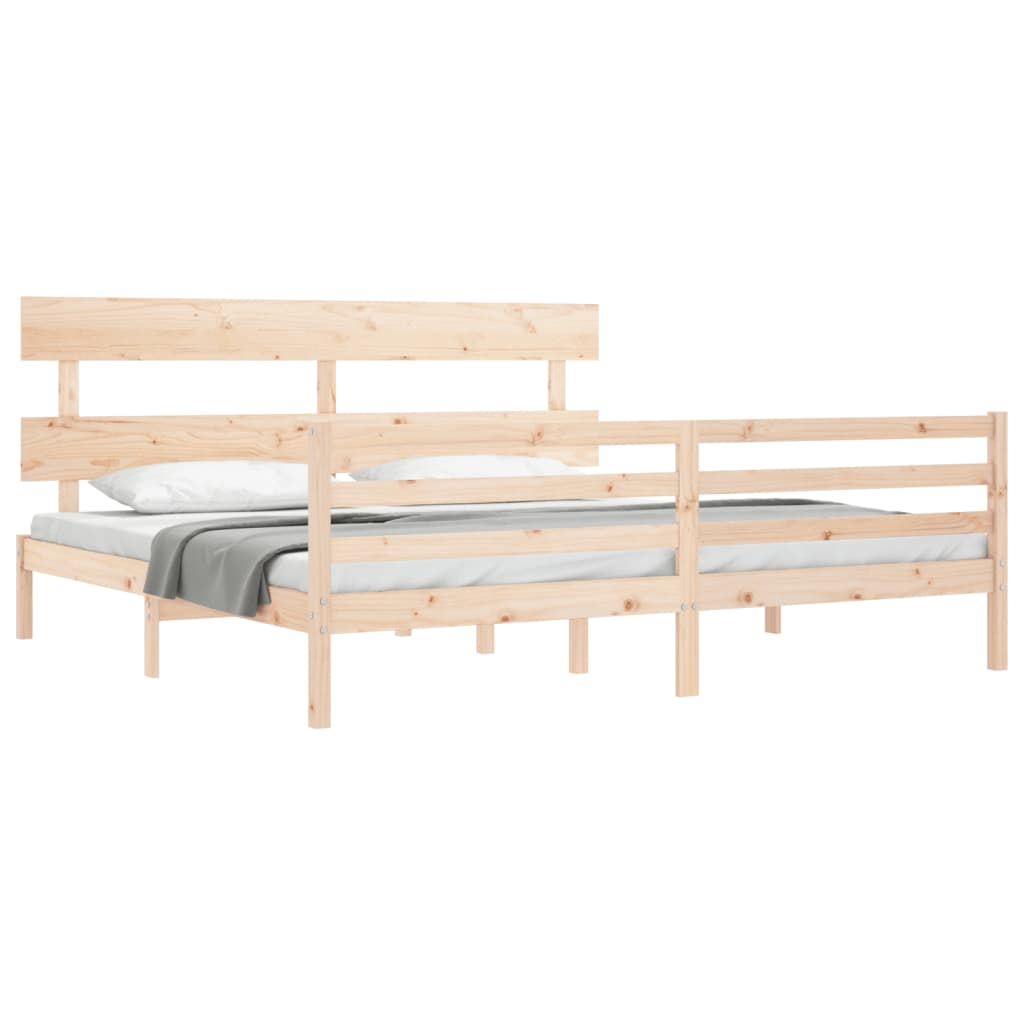 vidaXL Bed Frame without Mattress Super King Size Solid Wood