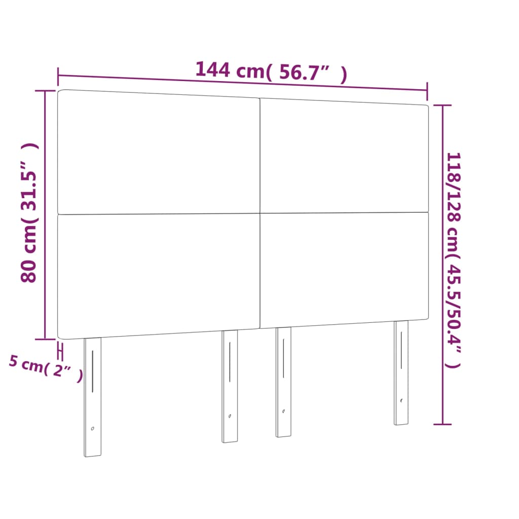 vidaXL Headboards 4 pcs Dark Grey 72 cm Fabric