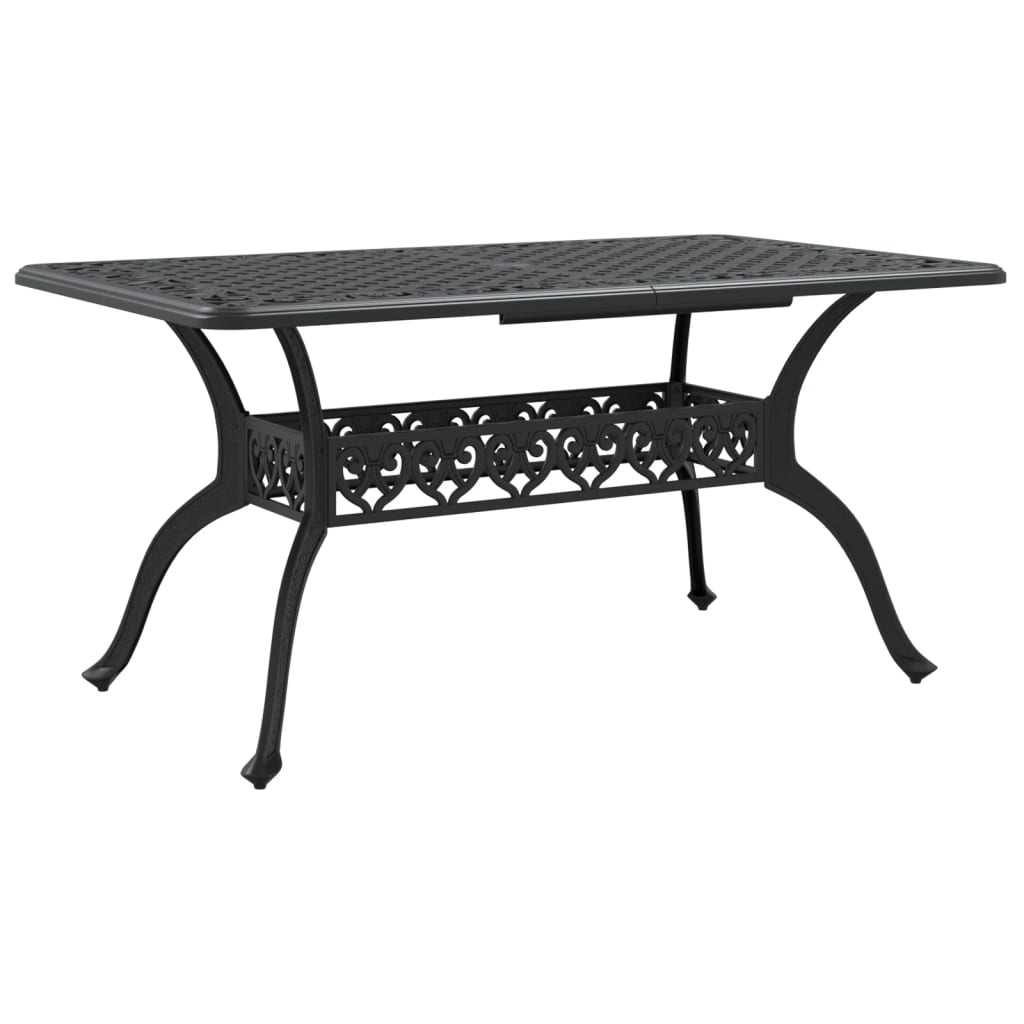 vidaXL Garden Table Black 150x90x72 cm Cast Aluminium