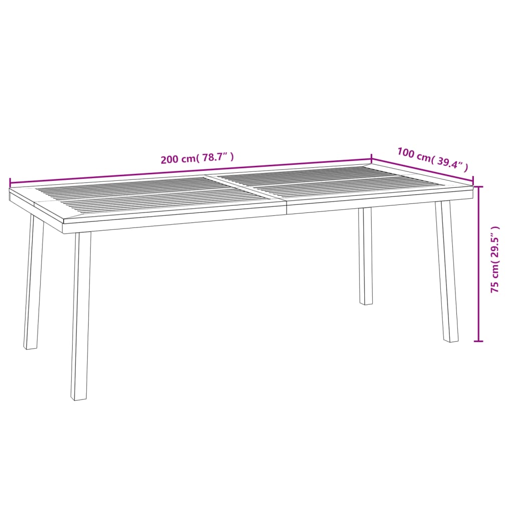 vidaXL 7 Piece Garden Dining Set Solid Wood Acacia and Metal