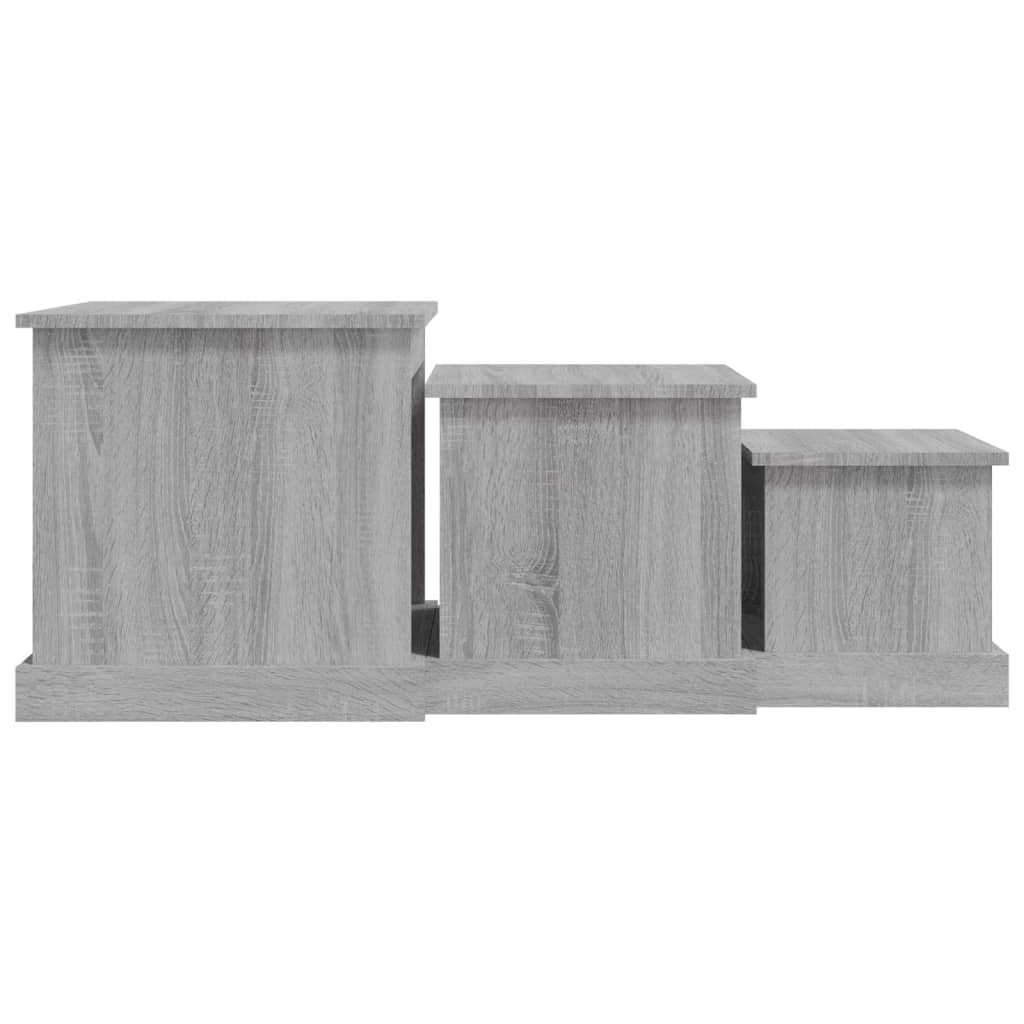 vidaXL Coffee Tables 3 pcs Grey Sonoma Engineered Wood