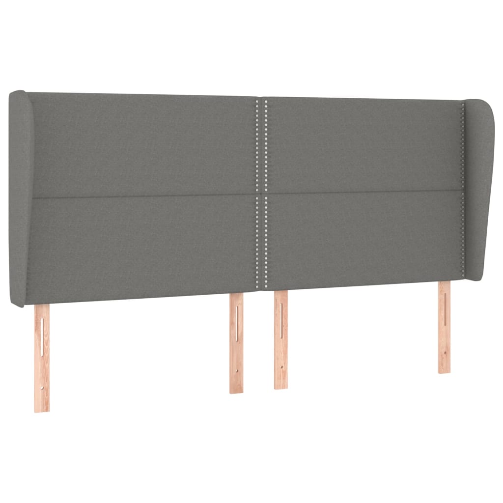 vidaXL Headboard with Ears Dark Grey 163 cm Fabric