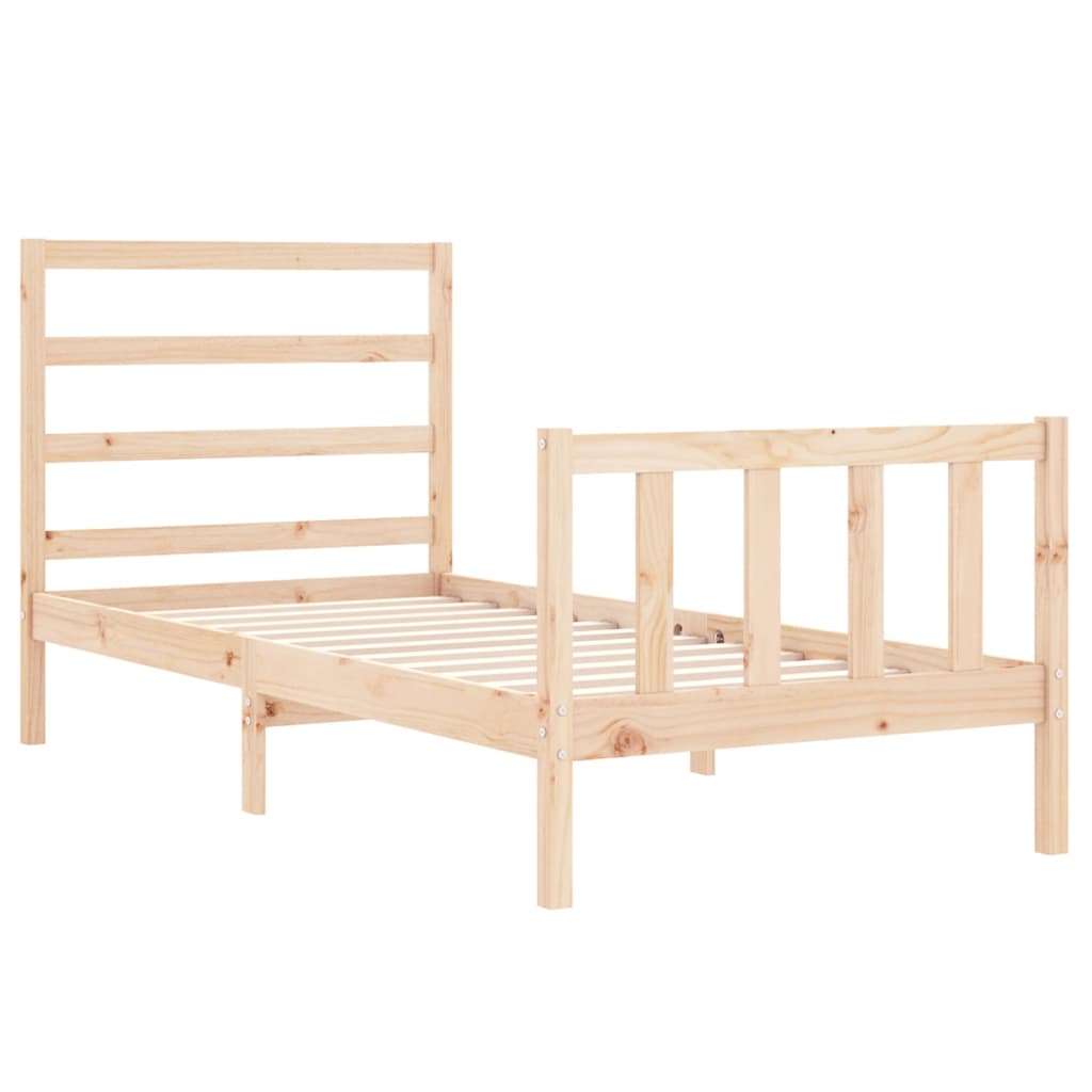 vidaXL Bed Frame without Mattress 90x190 cm Single Solid Wood Pine