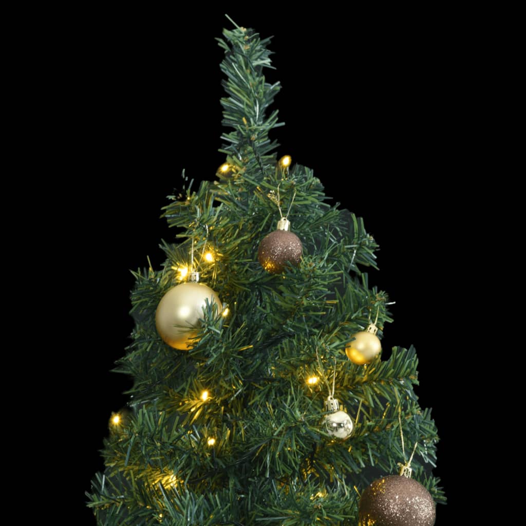 vidaXL Slim Christmas Tree 300 LEDs & Ball Set 270 cm