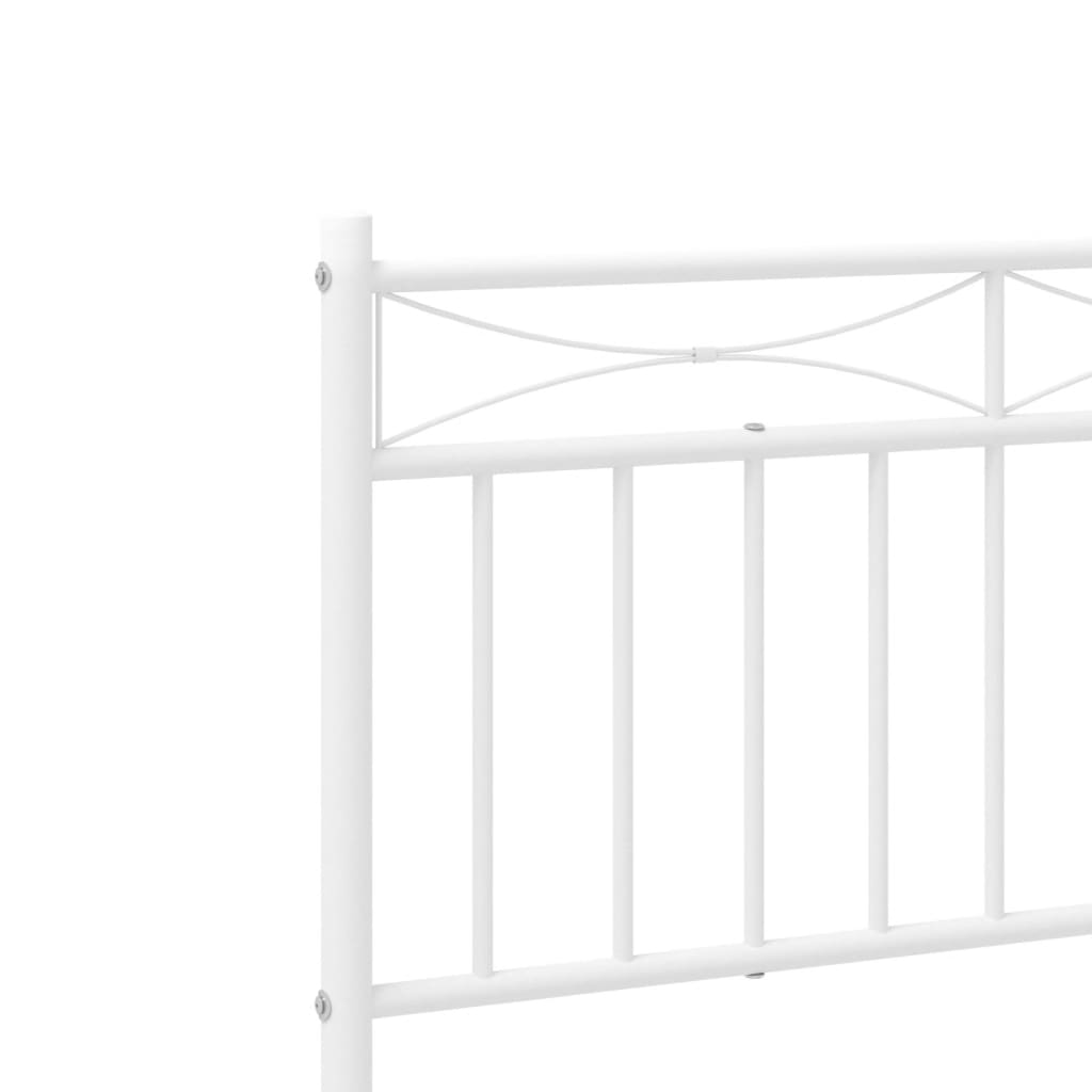 vidaXL Metal Bed Frame without Mattress with Headboard White 107x203 cm