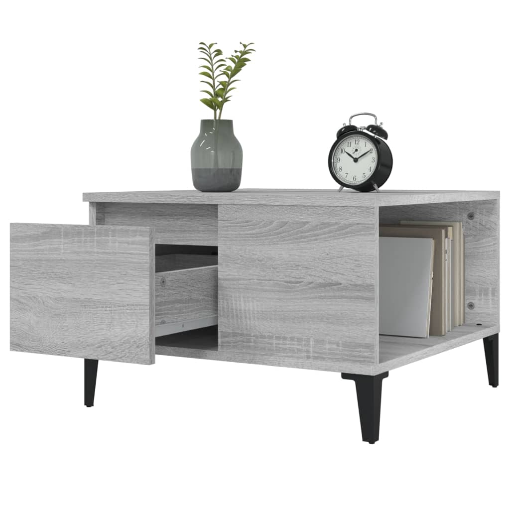 vidaXL Coffee Table Grey Sonoma 55x55x36.5 cm Engineered Wood