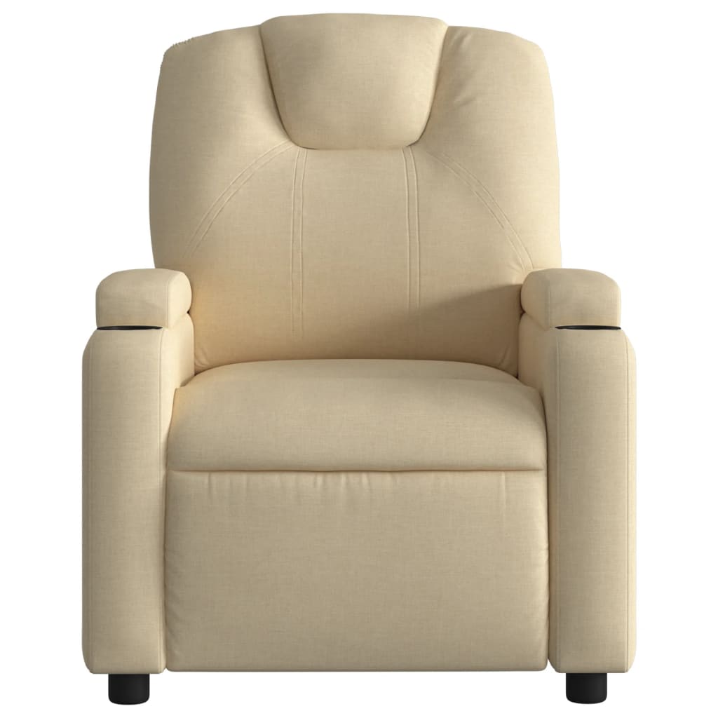 vidaXL Massage Recliner Chair Cream Fabric