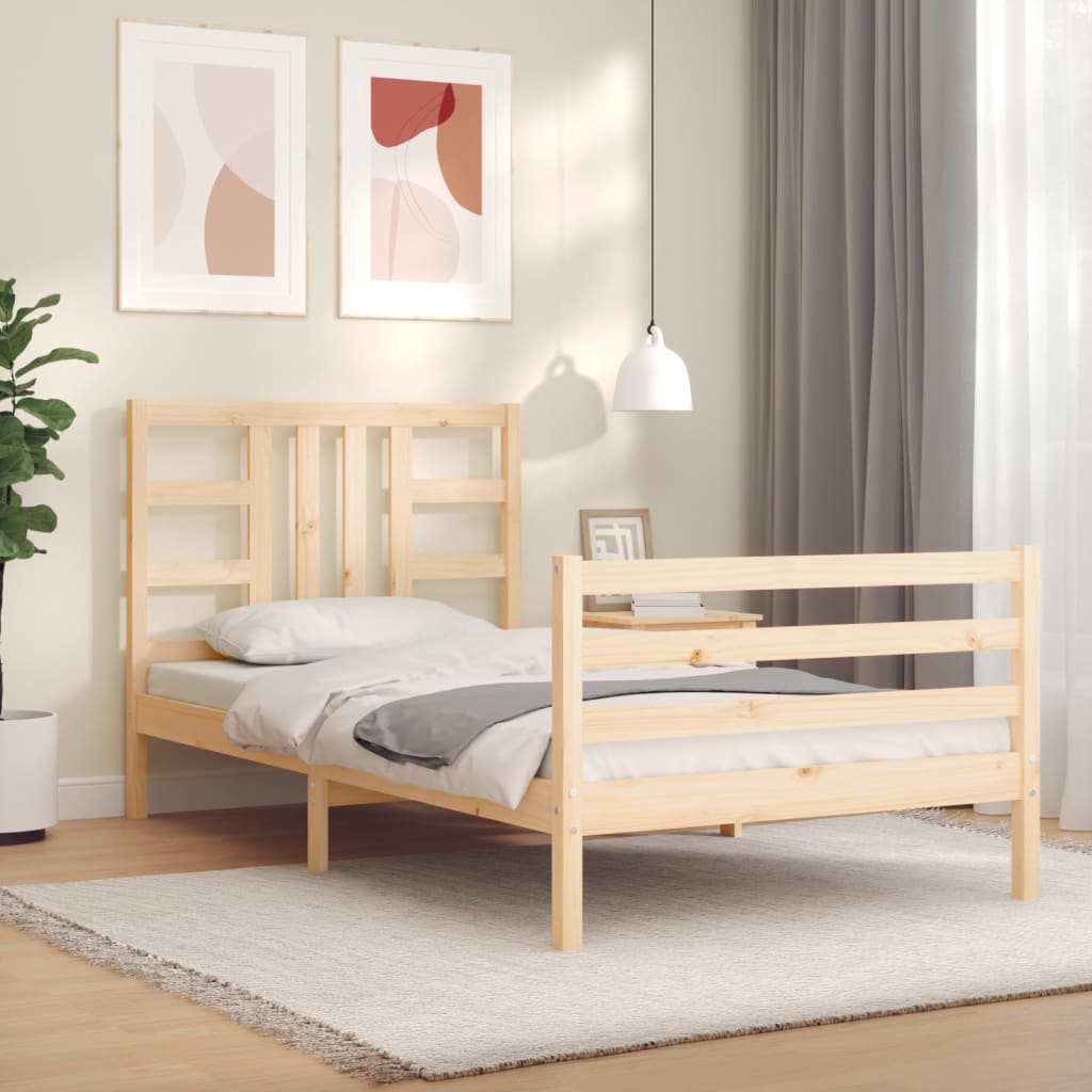 vidaXL Bed Frame without Mattress Single Solid Wood Pine