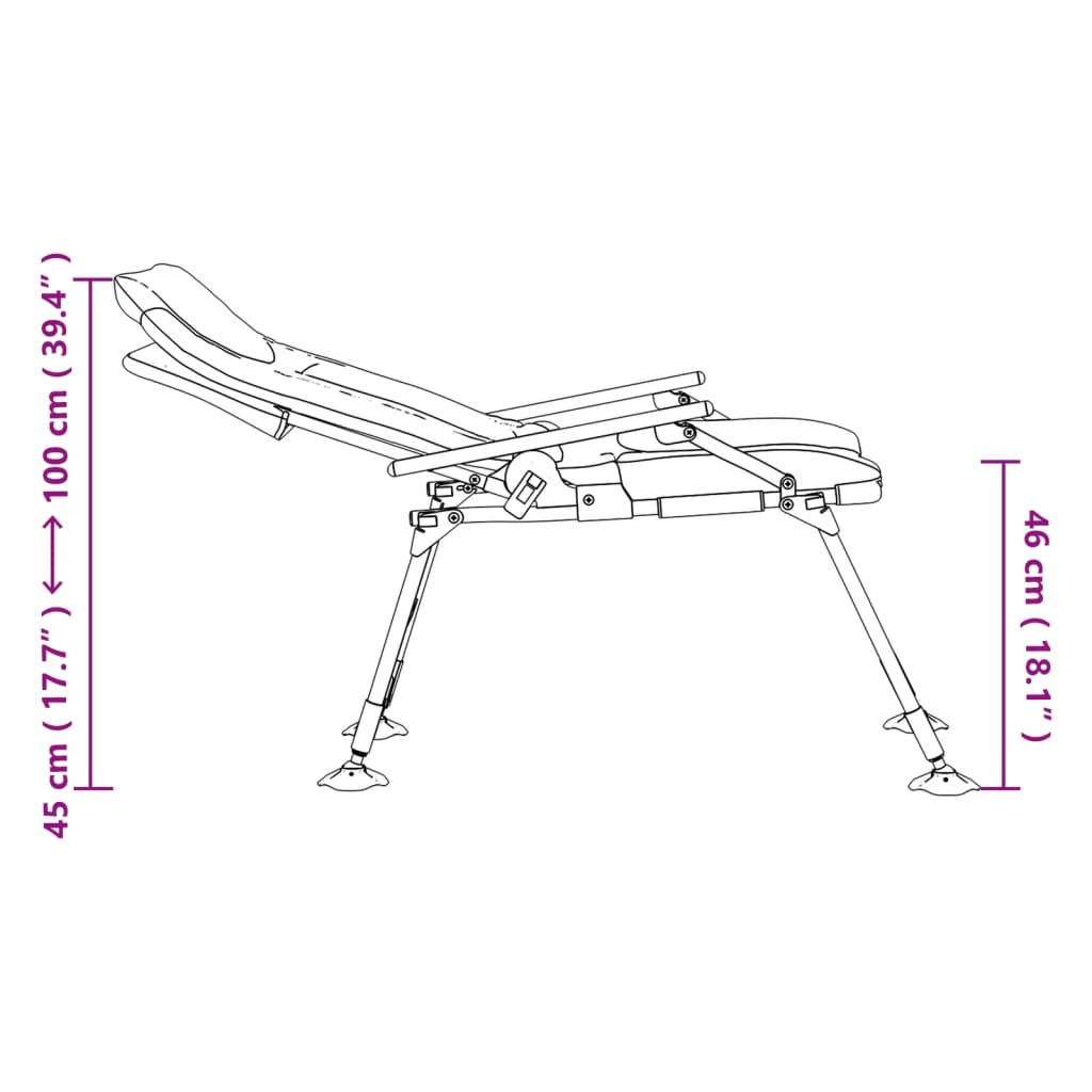 vidaXL Fishing Chair with Armrest Foldable Taupe