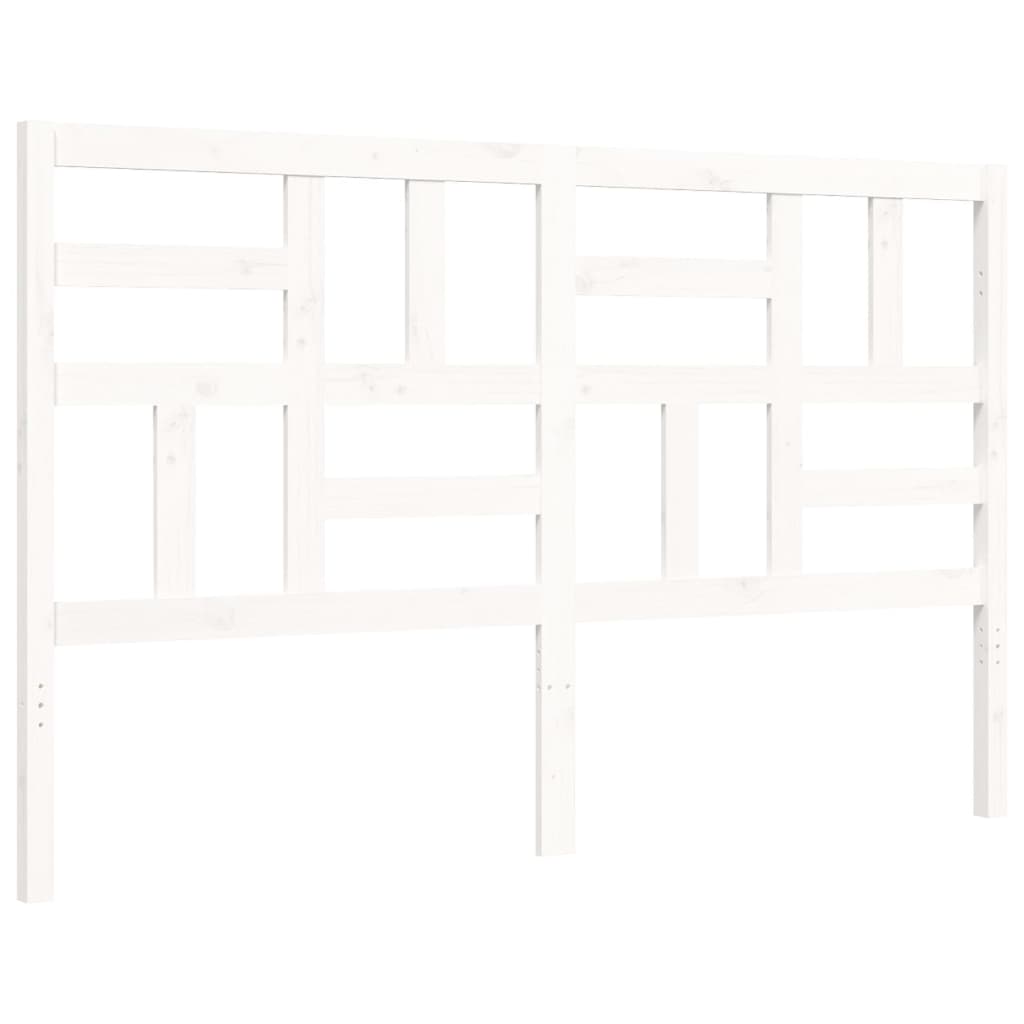 vidaXL Bed Frame without Mattress White King Size Solid Wood