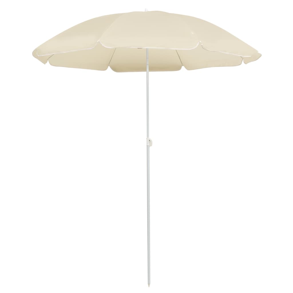 vidaXL Garden Parasol with Steel Pole Sand 180 cm