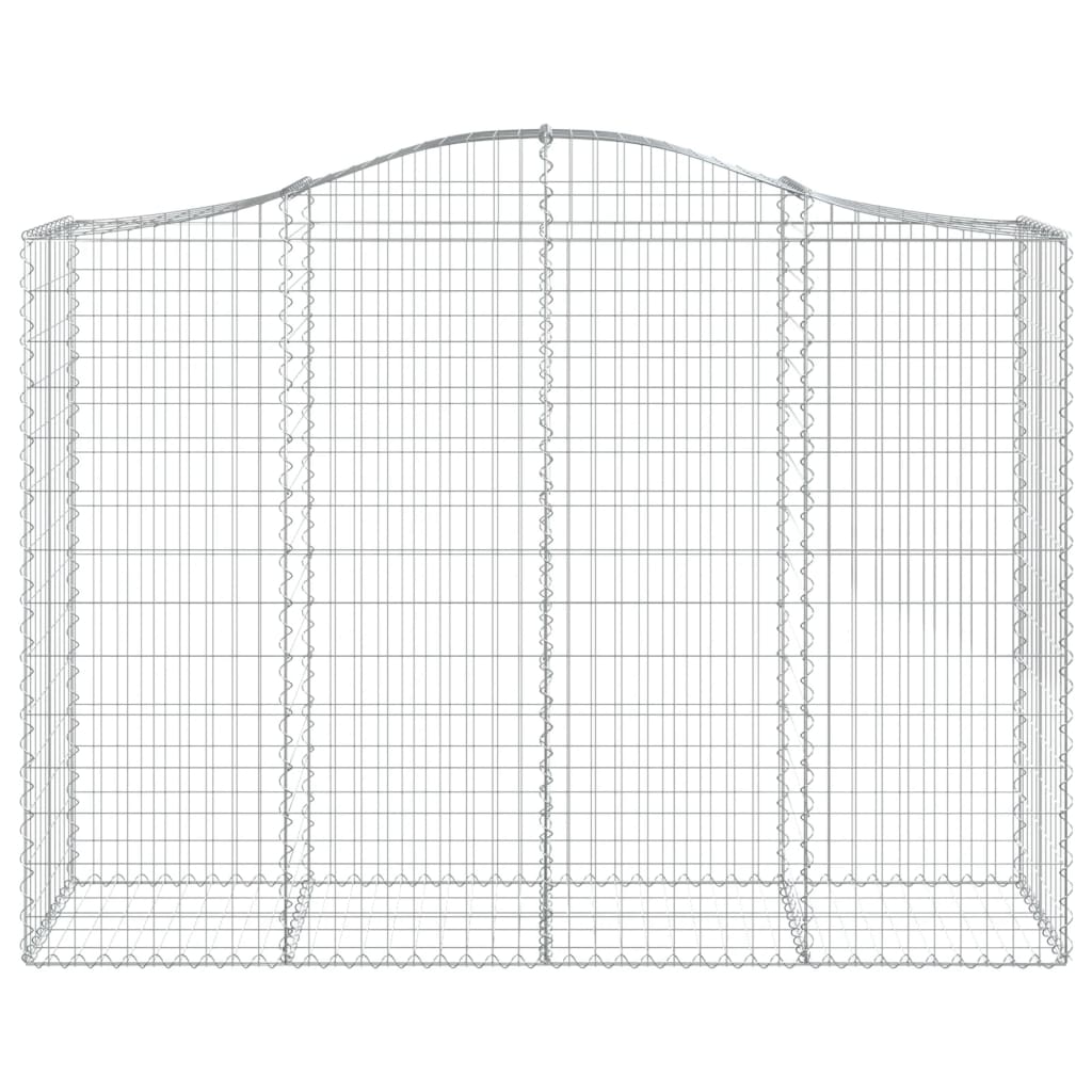 vidaXL Arched Gabion Baskets 4 pcs 200x50x140/160 cm Galvanised Iron