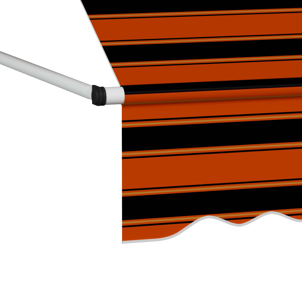 vidaXL Manual Retractable Awning 150 cm Orange and Brown