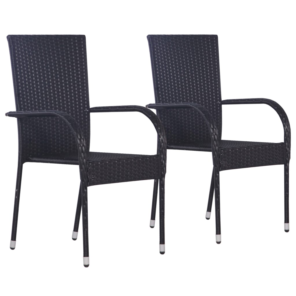 vidaXL 3 Piece Garden Dining Set Black