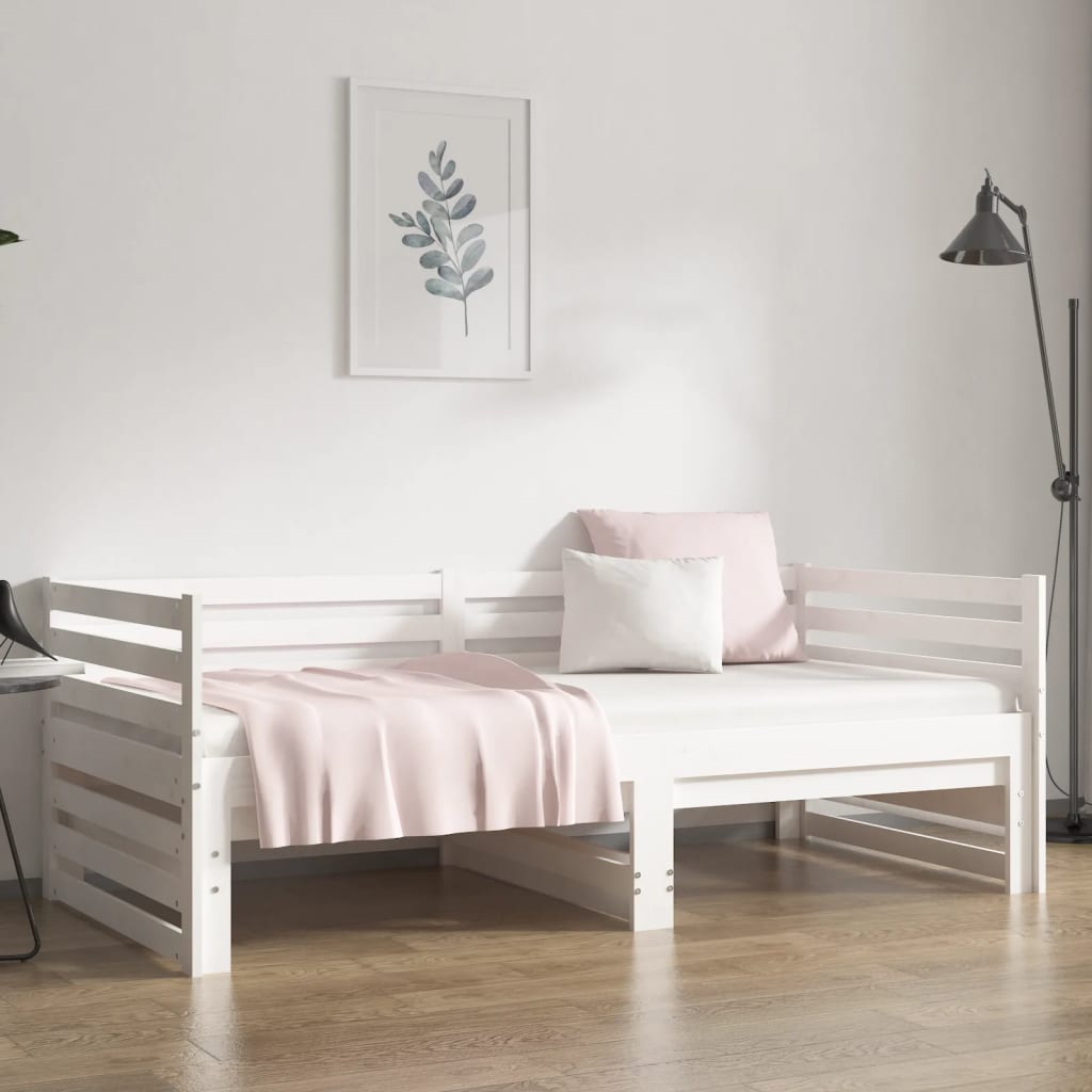 vidaXL Pull-out Day Bed without Mattress White 2x(90x190) cm