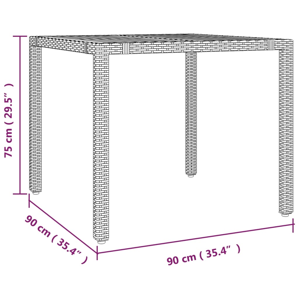 vidaXL 3 Piece Garden Dining Set with Cushions Grey Poly Rattan