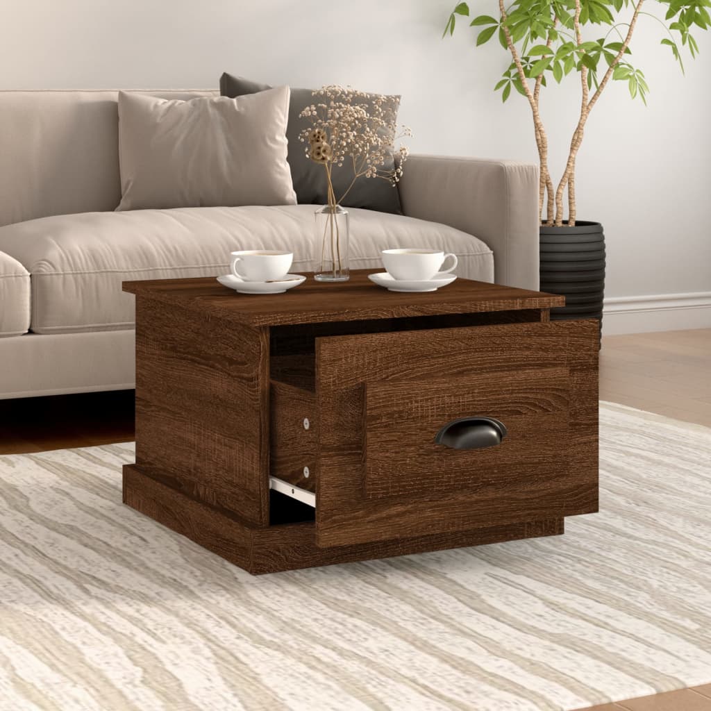 vidaXL Coffee Table Brown Oak 50x50x35 cm Engineered Wood