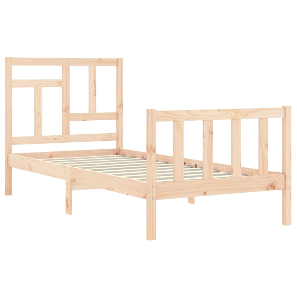 vidaXL Bed Frame without Mattress Single Solid Wood Pine