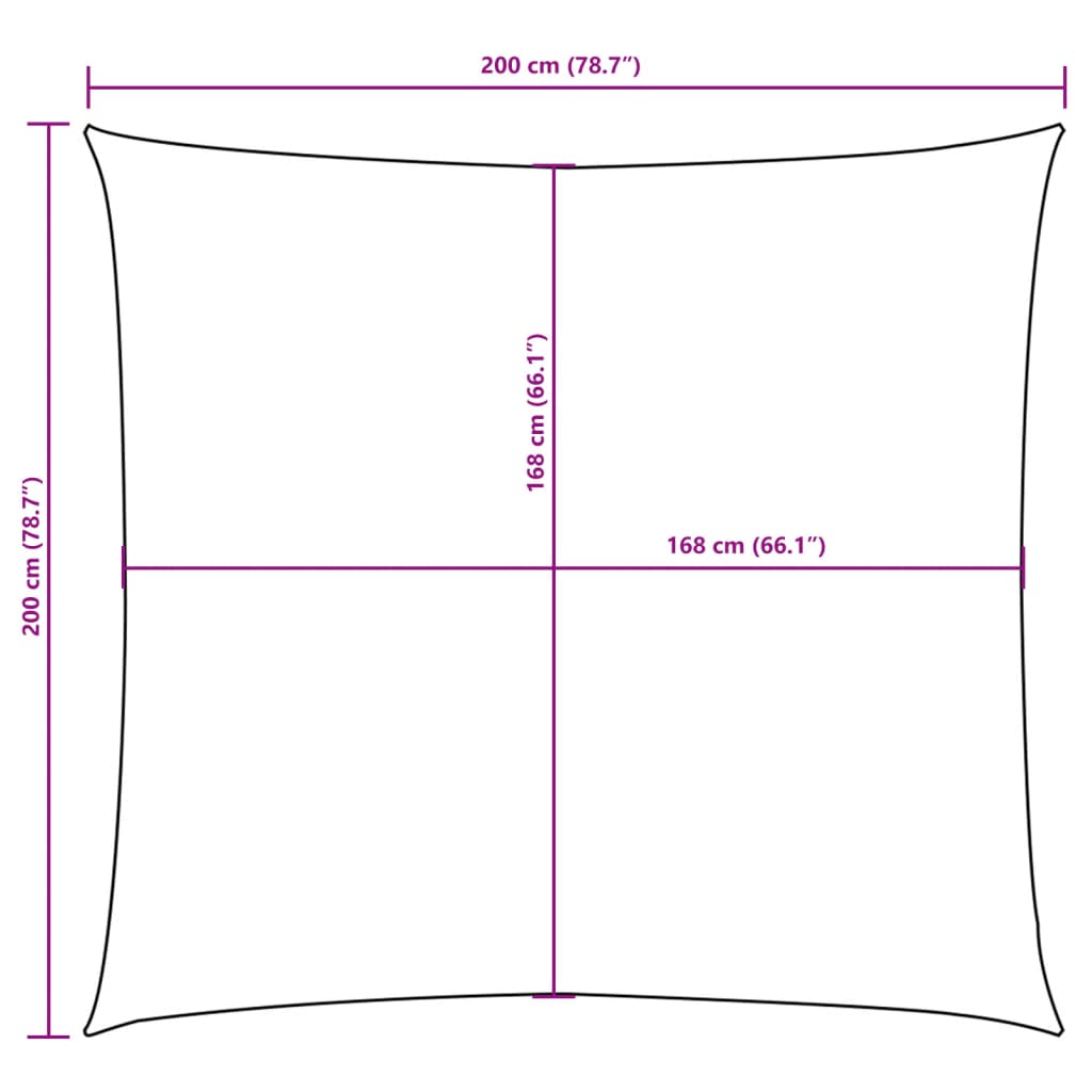 vidaXL Sunshade Sail Oxford Fabric Square 2x2 m Cream