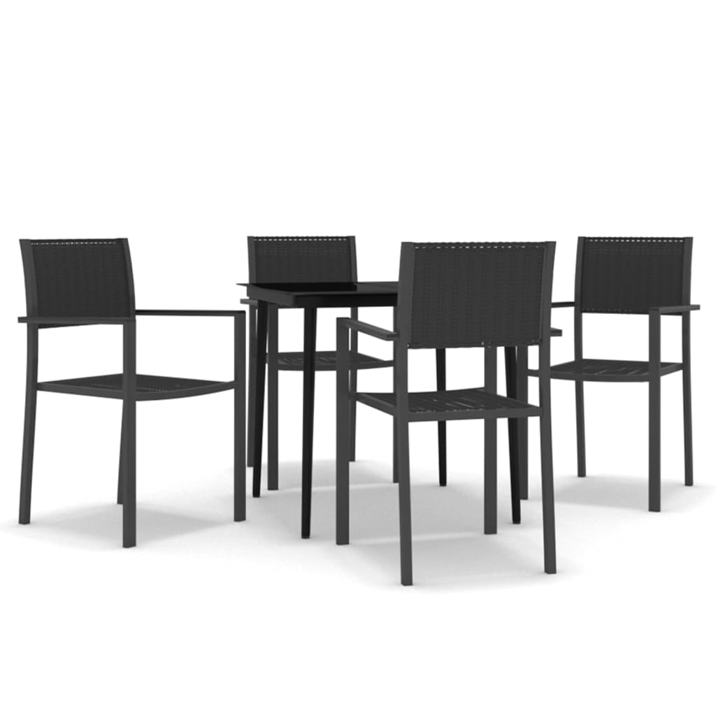 vidaXL 5 Piece Garden Dining Set Black