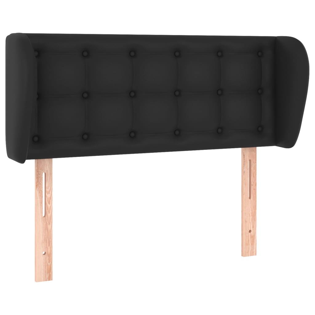 vidaXL Headboard with Ears Black 103 cm Faux Leather