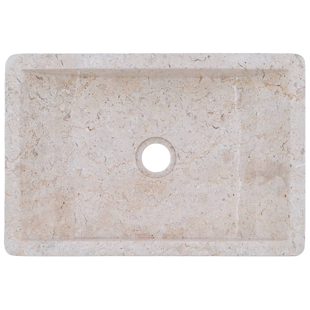 vidaXL Sink 45x30x12 cm Marble High Gloss Cream