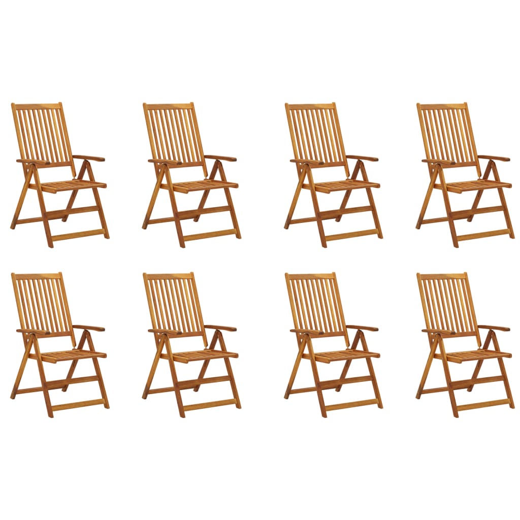 vidaXL Folding Garden Chairs with Cushions 8 pcs Solid Wood Acacia